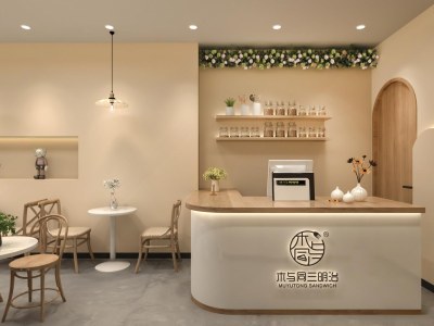 现代奶茶咖啡店3D模型下载